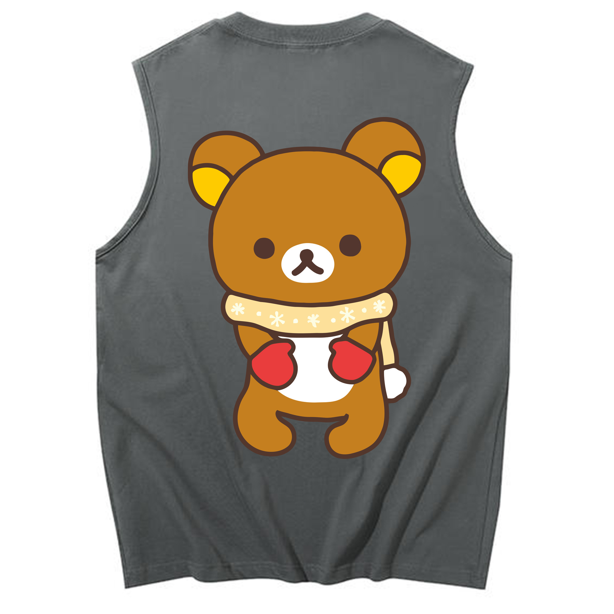 （画像用） リラックマ リラックマ キイロイトリ Rilakkuma Korilakkuma Kiiroitori コットン100％タンクトップ（背面プリント）
